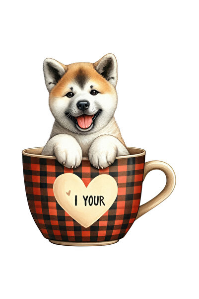 StoryGift Romania Sticker Eticheta 50CM cu un catel Chow Chow care sta intr-o...