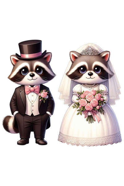 StoryGift Romania Sticker Eticheta 40CM cu o femela raton si un raton la nunt...