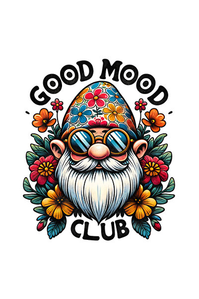 StoryGift Romania Sticker Adeziv 90CM cu mesajul "Good mood, club", stilul hi...