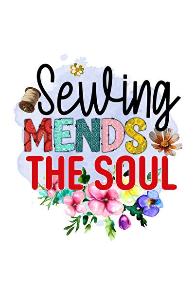StoryGift Romania Sticker Eticheta 50CM cu mesajul "Sewing mends the soul", p...