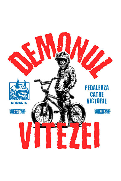 StoryGift Romania Sticker Cu Barbat Cu Casca Monstru Bicicleta Bmx Iubitorii De Distractie Demonul Vitezei C