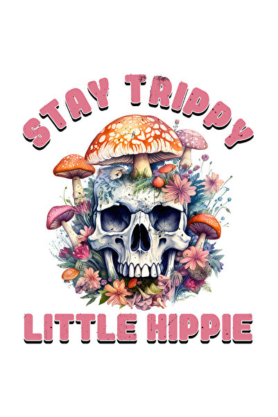 StoryGift Romania Sticker Adeziv 90CM cu un craniu cu mesajul "Stay trippy', ...