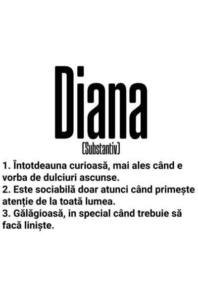 StoryGift Romania Sticker Autocolant 70CM Cu Numele Diana, si Mesaj Amuzant, ...