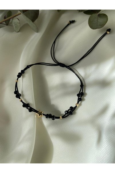 sabiha aksesuar parachute rope crystal beaded star bracelet