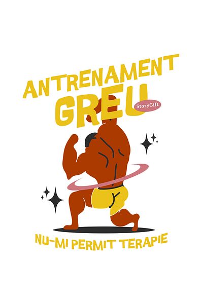 StoryGift Romania Sticker Self-Adhesive 70CM Hard Training Adhesive I Can't Afford Therapy Man at the Gym with Margins