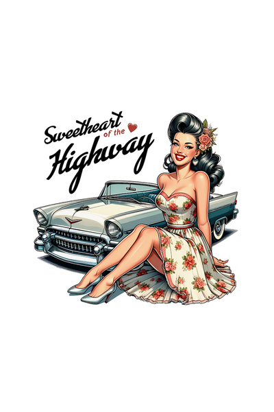 StoryGift Romania Sticker Eticheta 40CM cu mesajul "Sweetheart of the Highway...