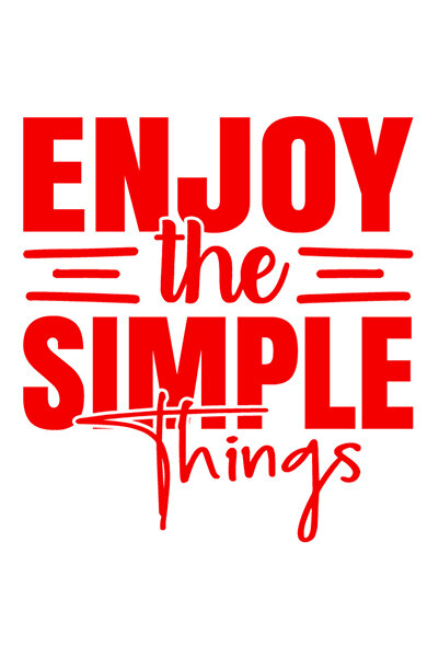 StoryGift Romania Sticker Exterior cu un text motivational in limba engleza "Enjoy the simple things" - bucu