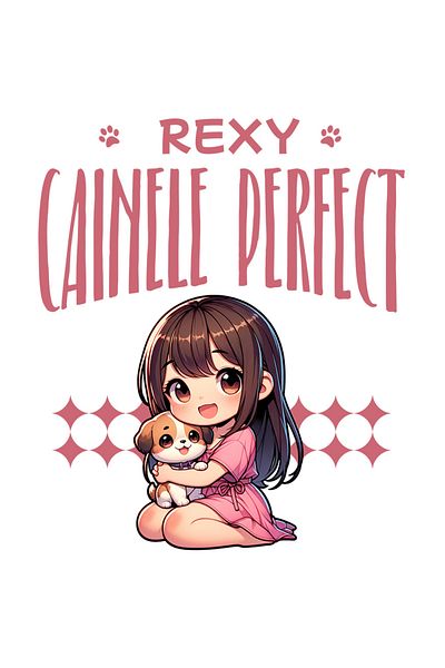 StoryGift Romania Sticker Adeziv 90CM cu Fata Stil asiatic iubitoare de caini text Rexy Cainele Perfect cu Marg