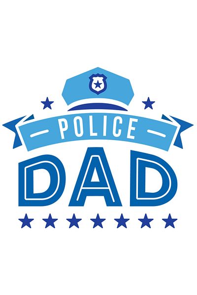 StoryGift Romania Sticker Eticheta 50CM Cu Text In Engleza Police Dad, Insigna Politie, Siguranta Si Incredere,