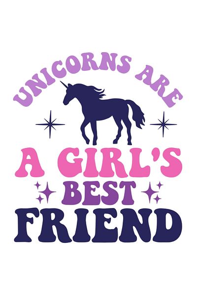StoryGift Romania Sticker Cu Text In Engleza Colorat Unicorn Are A Girl's Best Friend, Unicorn Mov, Bff, Des