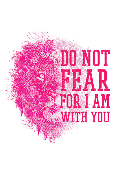 StoryGift Romania Sticker Eticheta 40CM Cu Mesaj Motivational Do Not Fear For I am With You, Leu Cu Coama, Anima