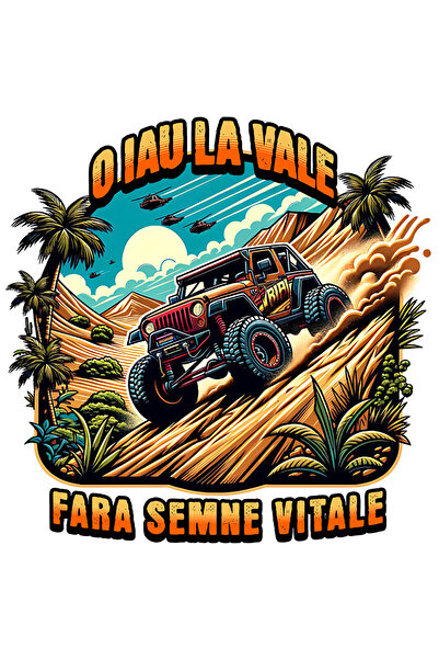 StoryGift Romania Sticker Autocolant 70CM Adeziv o iau la vale fara semne vitale masina off-road cu Margini Albe