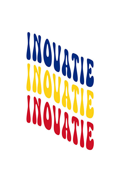 StoryGift Romania Sticker Eticheta 40CM Cuvantul Inovatie, in Culorile Steagu...