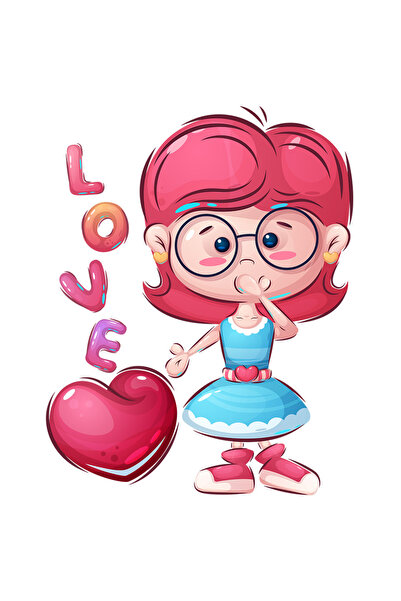 StoryGift Romania Sticker Eticheta 40CM Cu Mesaj In Engleza Love, Inimi, Roch...