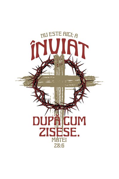 StoryGift Romania Sticker Autocolant 70CM Adeziv cruce Iisus a inviat paste sarbatori familie cu Margini Albe, P
