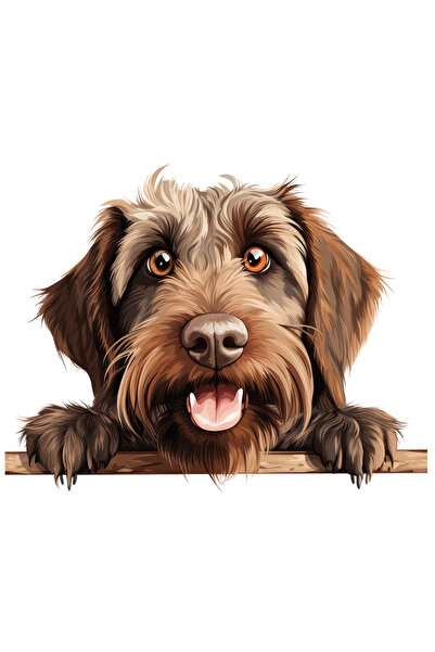 StoryGift Romania Sticker Autocolant 70CM cu un caine blanos care se uita cur...