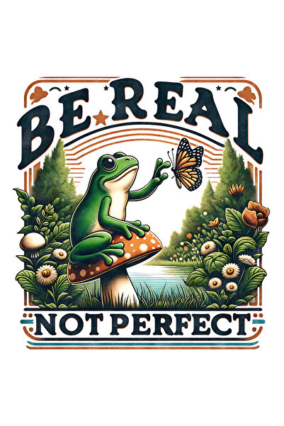 StoryGift Romania Sticker Eticheta 40CM cu mesajul "Be real, not perfect", st...