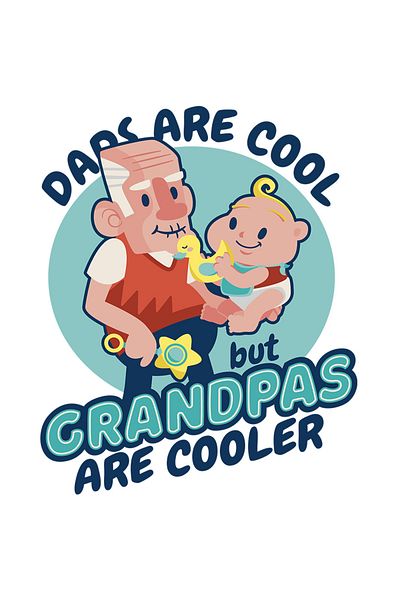 StoryGift Romania Sticker Eticheta 50CM Cu Mesaj In Engleza Dads Are Cool But Grandpas Are Cooler, Nepot, Bunic,