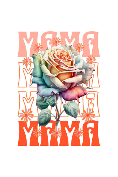 StoryGift Romania Sticker Cu Trandafir Multicolor Text Mama, Femeie Flori Nat...