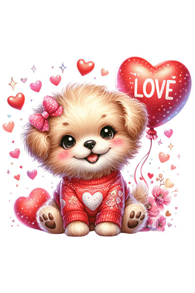 StoryGift Romania Sticker Autocolant 70CM cu un catelus foarte fericit, ilust...