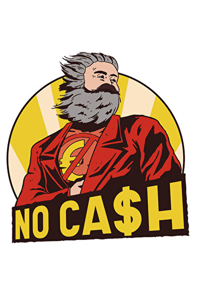 StoryGift Romania Sticker Cu Mesaj In Engleza No Ca$h, Barbat, Bani, Finante,...