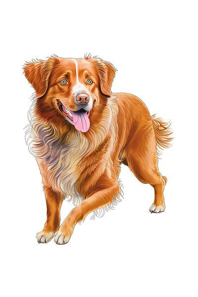 StoryGift Romania Sticker Adeziv 90CM cu un caine sprinten, ilustratie, vioi, limba scoasa, jucaus, energic, pen