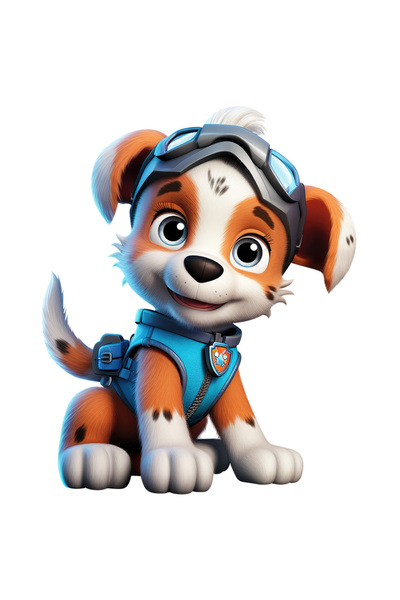 StoryGift Romania Sticker Autocolant 70CM cu un catel bucuros, ilustratie, 3D, costum de agent special, pentru i