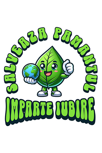 StoryGift Romania Sticker Eticheta 40CM Adeziv frunza salveaza pamantul impar...