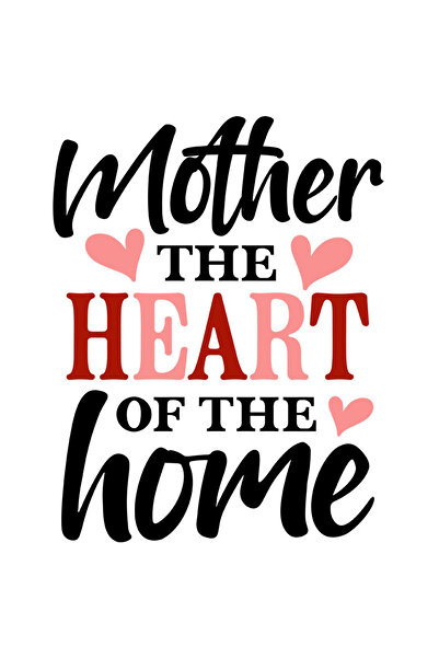 StoryGift Romania Sticker Autocolant 70CM Cu Text In Engleza Mother The Heart Of The Home, Imi Iubesc Mama, Fami