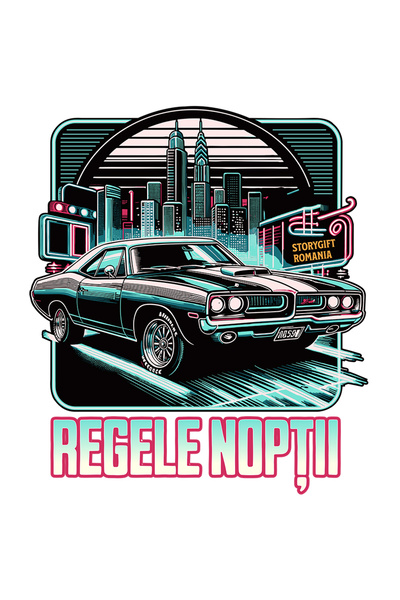 StoryGift Romania Sticker Eticheta 40CM Adeziv regele nopții masina de curse ilgale in oras noapte cu Margini Al