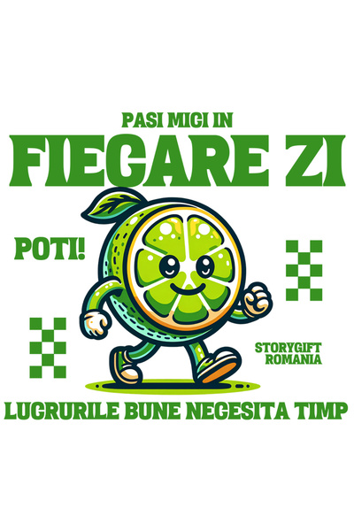 StoryGift Romania Sticker Adeziv 90CM Adeziv Mesaj Motivational Pasi Mici In ...