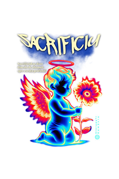 StoryGift Romania Sticker Adeziv Sacrificiu Inger Bebelus Cu Floare Radiatii ...