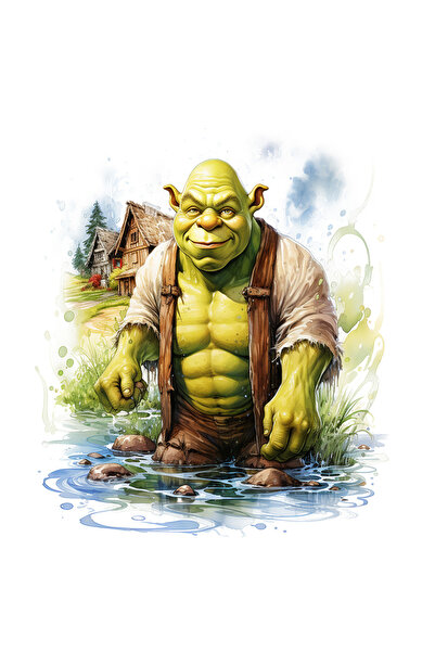 StoryGift Romania Sticker Adeziv 90CM Cu Shrek, Casa, Mlastina, Brazi, Sat, C...