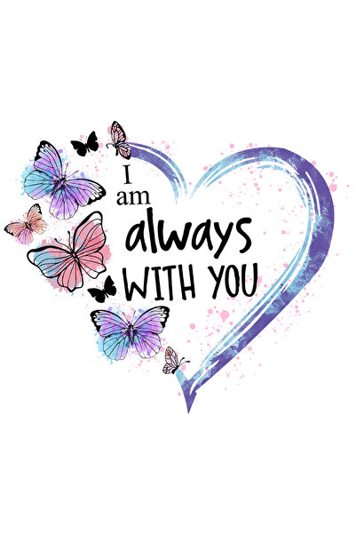 StoryGift Romania Sticker Eticheta 50CM cu o inima cu mesajul "I am always wi...