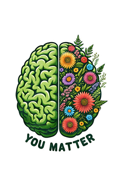 StoryGift Romania Sticker Cu Un Creier Cu Mesajul "you Matter", Stilul Hippie...