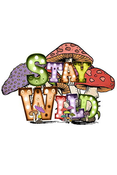 StoryGift Romania Sticker Cu Mesajul "stay Wild", Stilul Hippie, Cultura, Ilu...