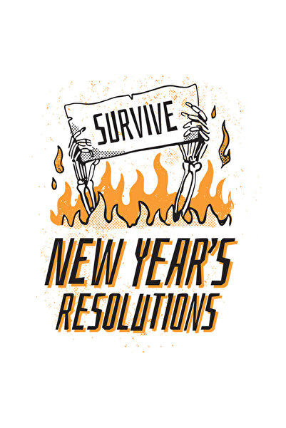 StoryGift Romania Sticker Autocolant 70CM Cu Mesaj New Year's Resolutions, Fl...