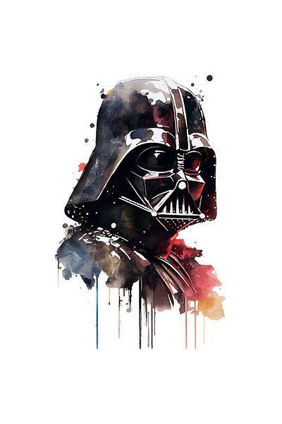 StoryGift Romania Sticker Eticheta 40CM Cu Darth Vader, Star Wars, Sci-Fi, Efect Acuarele, Iubitori De Filme, c