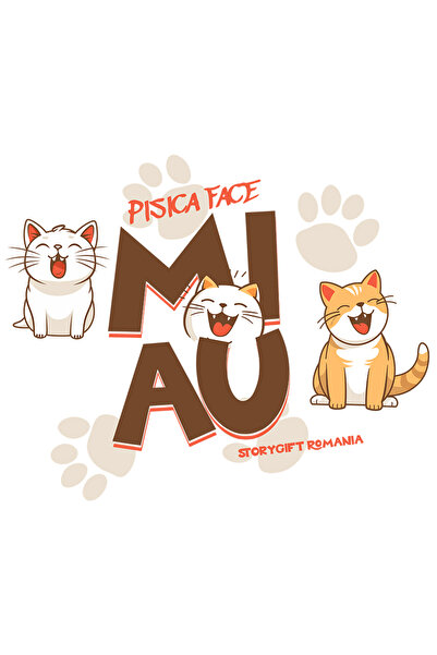 StoryGift Romania Sticker Adeziv 90CM Adeziv Pisici fericite text pisica face...