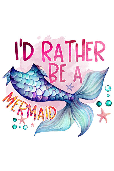 StoryGift Romania Sticker Adeziv 90CM cu o coada de sirena cu mesajul "I'd ra...