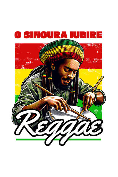 StoryGift Romania Sticker Autocolant 70CM cu Portret Bob Marley Cu Dreduri Si Caciual Tricotata Cantand La Toba