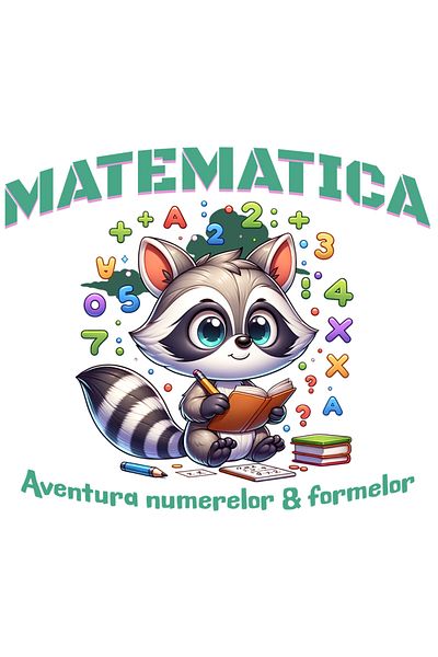 StoryGift Romania Sticker Adeziv Matematica Aventura Numerelor Și Formelor Scoala Cu Margini Albe, Pvc Vinyl