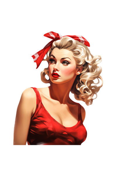 StoryGift Romania Sticker Eticheta 40CM cu o femeie frumoasa, ilustratie, sti...