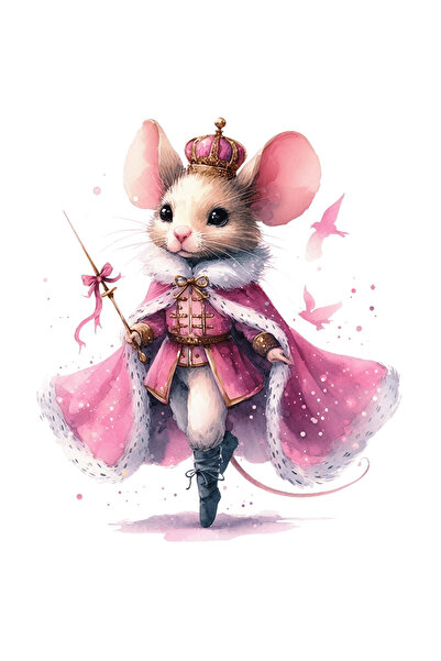 StoryGift Romania Sticker Eticheta 40CM cu un soarece imbracat in haine regal...