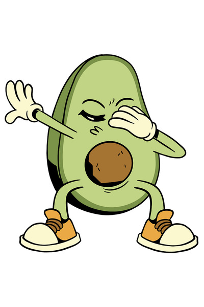 StoryGift Romania Sticker Autocolant 70CM Cu Omulet Avocado Aratand Semnul Dabb, Fruct Sanatos, Adidasi Galbeni,