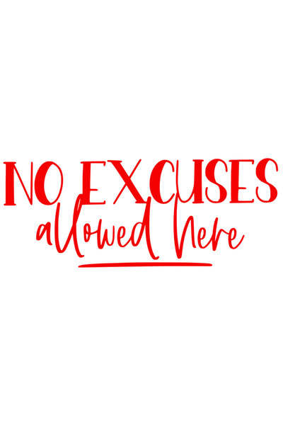 StoryGift Romania Sticker Exterior cu textul "No excuses allowed here" - scuz...