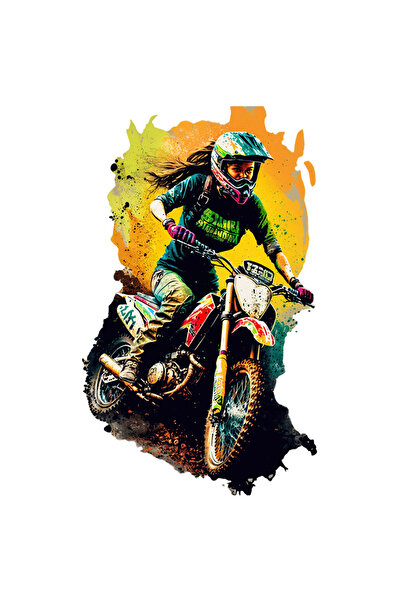 StoryGift Romania Sticker Autocolant 70CM Cu Motocicleta, Iubitori De Sporturi Extreme, Flacara, Casca, cu Marg