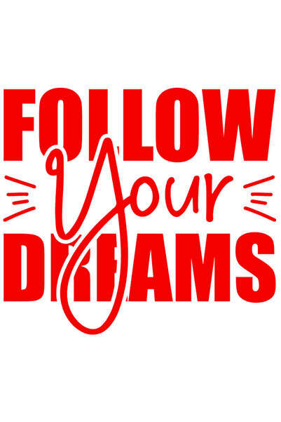 StoryGift Romania Sticker Autocolant 30CM Exterior cu textul "Follow your dreams" - urmeaza-ti visurile obiectiv