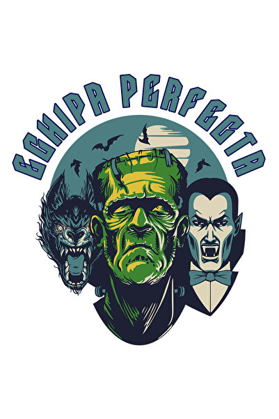 StoryGift Romania Sticker Eticheta 50CM cu Portret Lup Dracula Frankenstein, ...