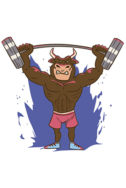 StoryGift Romania Sticker Eticheta 40CM Cu Personalizata Pentru Sportivii De Performanta, Sala de Fitness, Taur